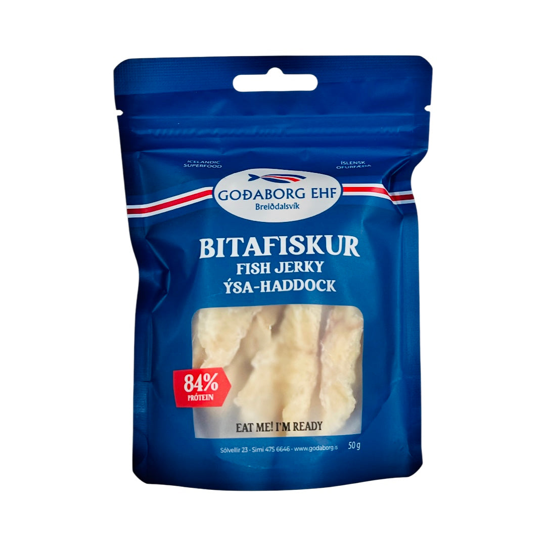 GOÐABORG Bitafiskur - ýsa (tørret kuller) 50 gr