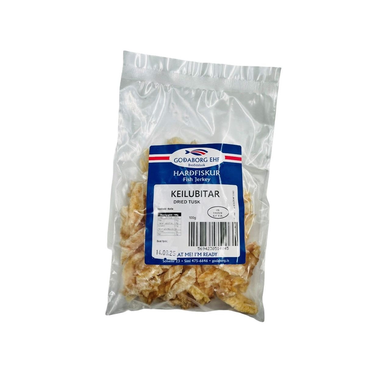 GOÐABORG Harðfiskur - keilubitar (tørret brosme) 100 gr