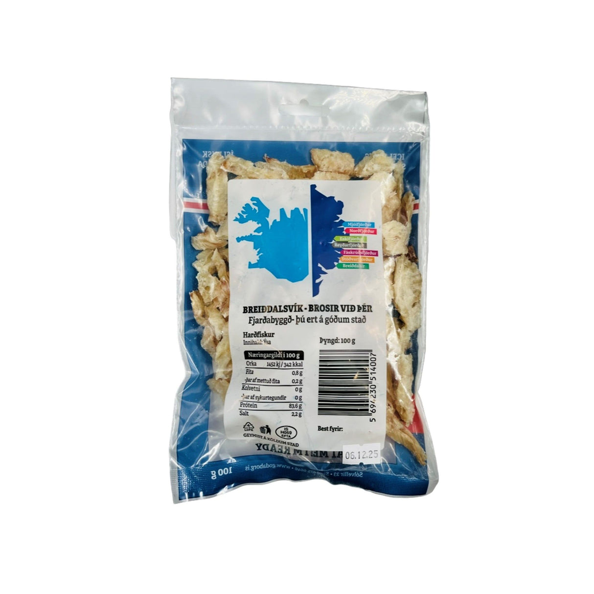 GOÐABORG Bitafiskur - ýsa (tørret kuller) 100 gr