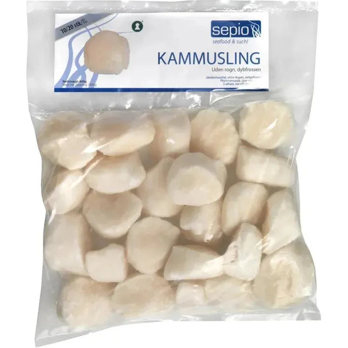 Kammuslinger uden rogn 10/20 (store) 1 kg
