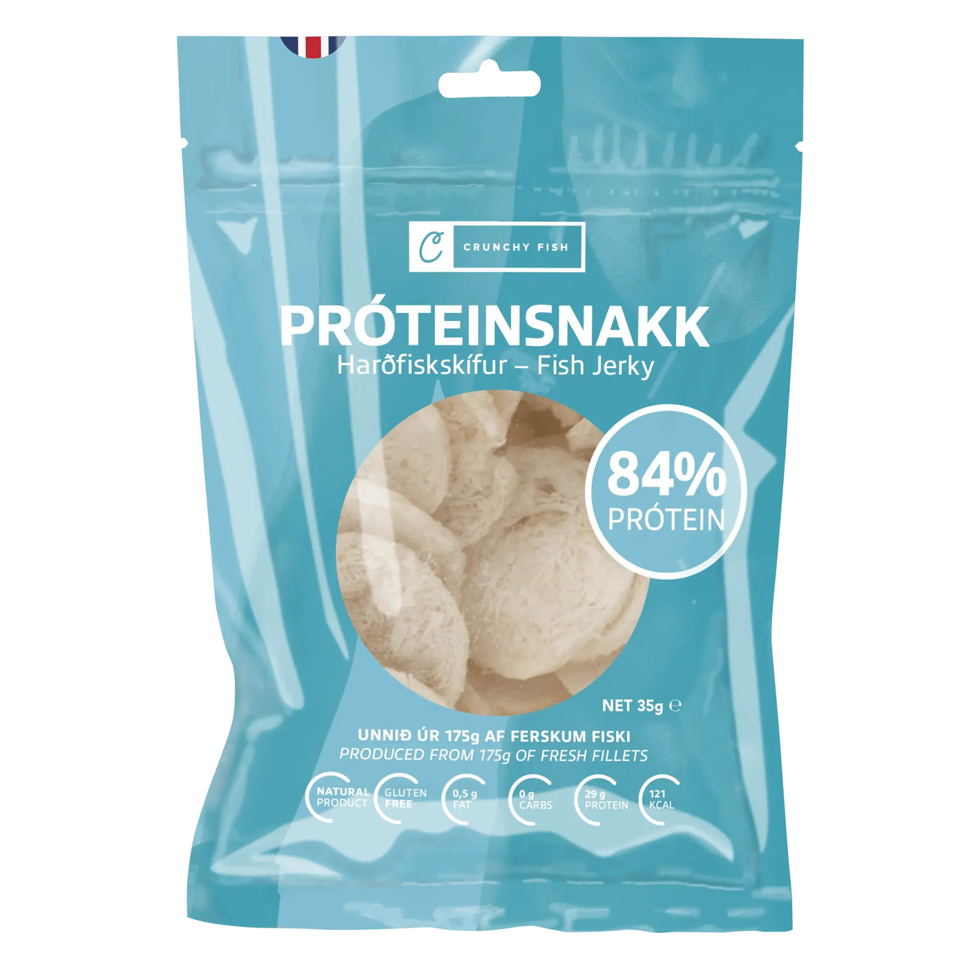 VON Protein Snack (tørfisk) 35 gr (Fish Jerky Chips)
