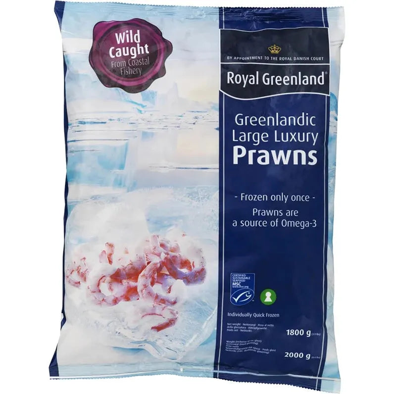 Grønlandske rejer, store 2 kg (nettovægt 1,8 kg) (FROSSET)