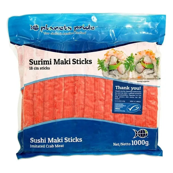 Surimi Maki Sticks 18 cm MSC  1 Kg.