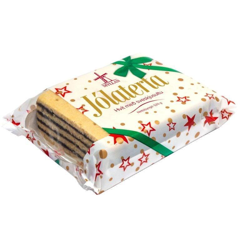 Jólaterta, hvít með sveskjusultu 520 gr