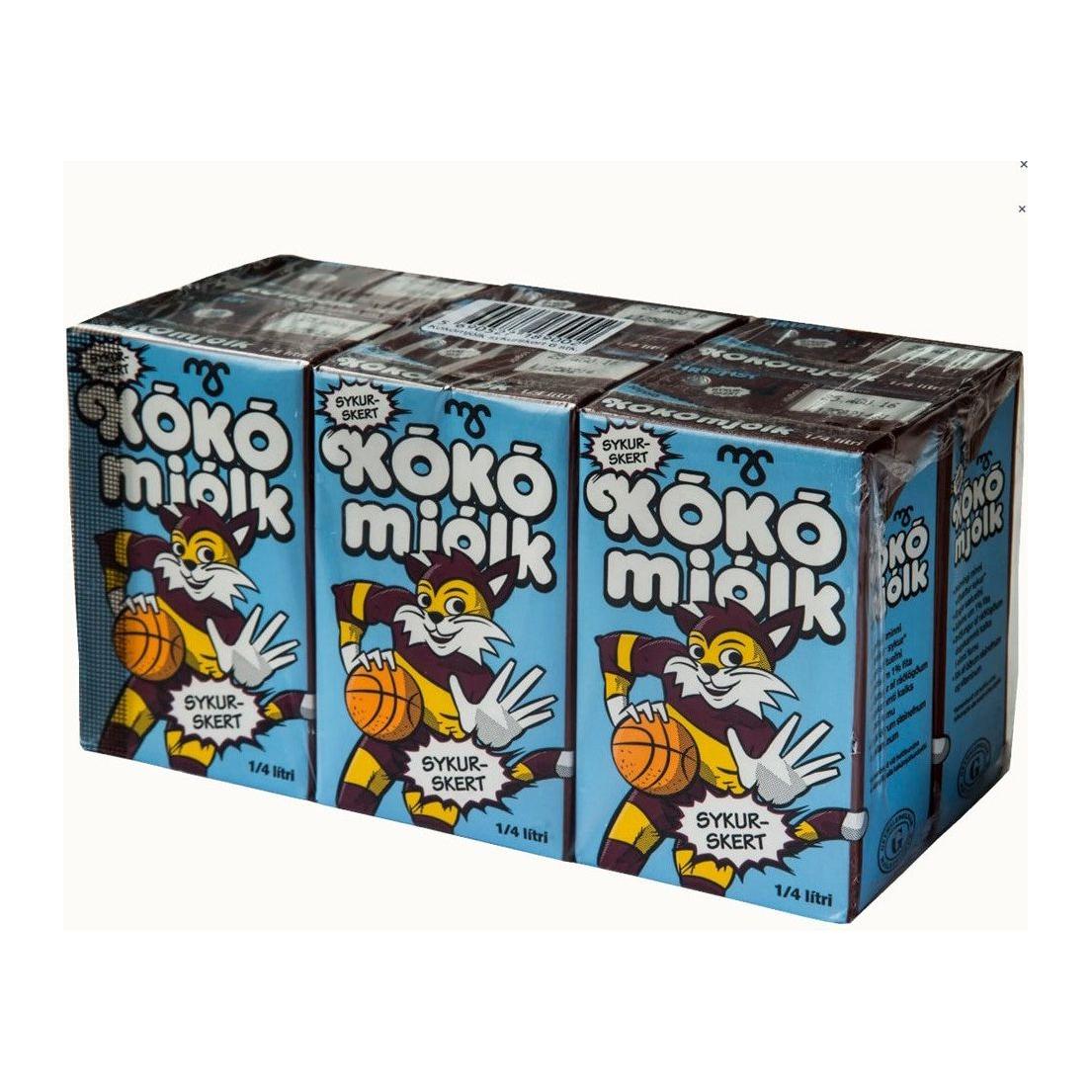 Kókómjólk, sykurskert (chokolademælk, sukkerreduceret) 250 ml x 6 stk.