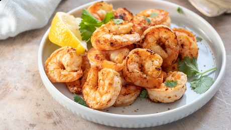 Hvidløgsstegte tigerrejer med citron og persille