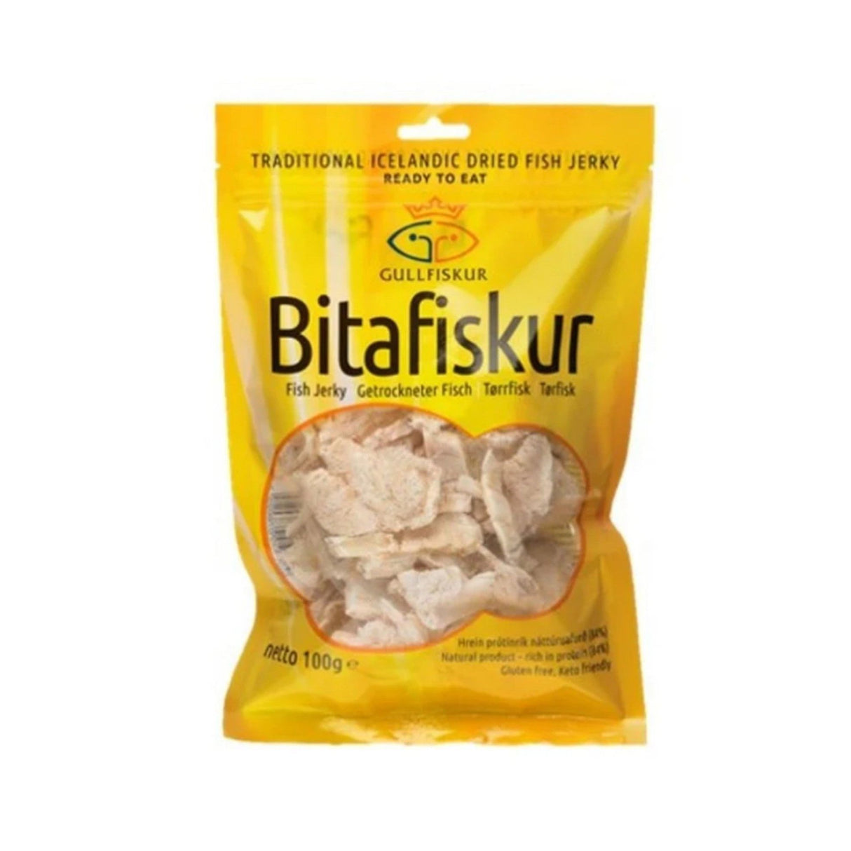 GULLFISKUR Bitafiskur (tørret torsk) 100 gr