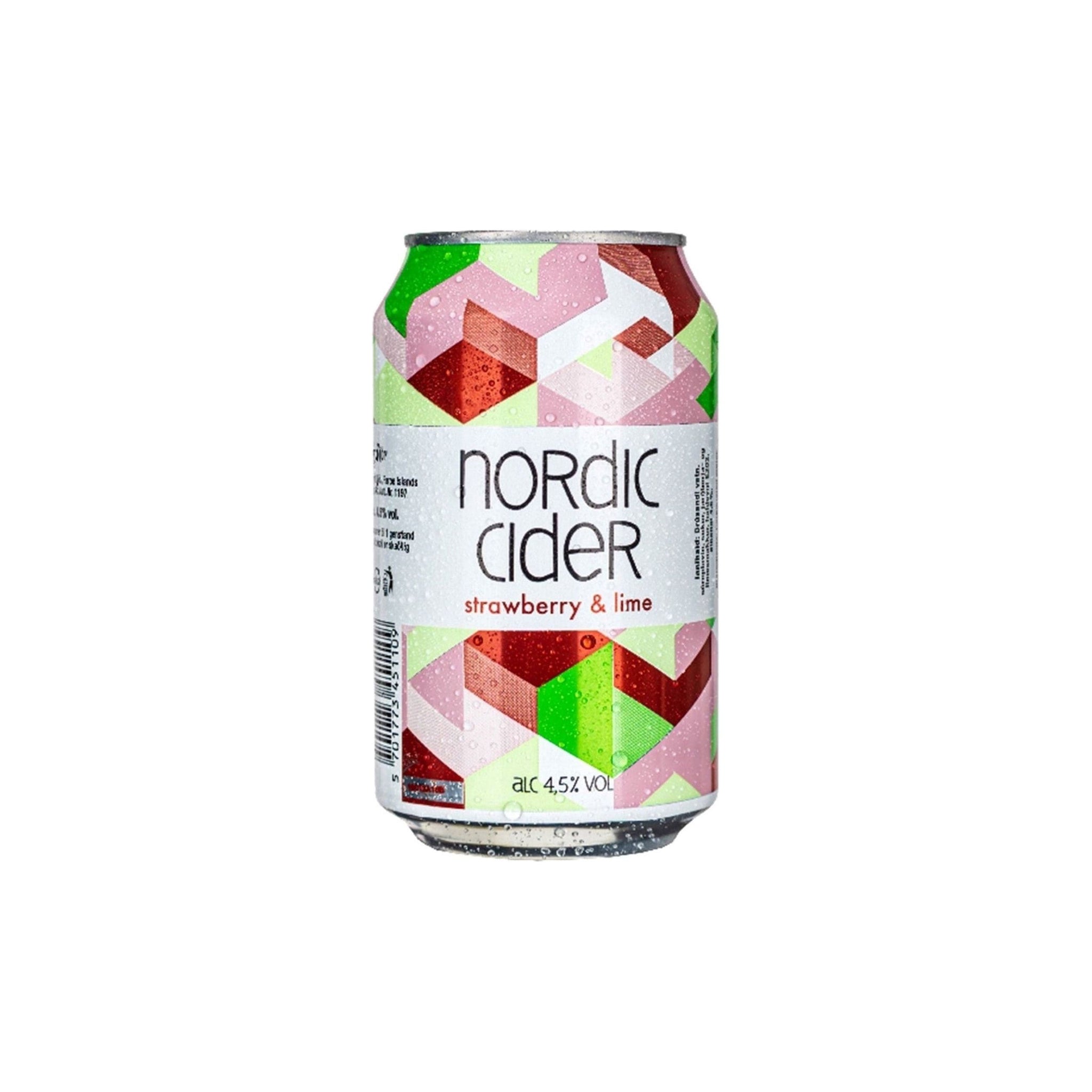 FÖROYA BJÓR Nordic Cider Strawberry & Lime 33 cl / 4,7 % (DATO 15.08.24)