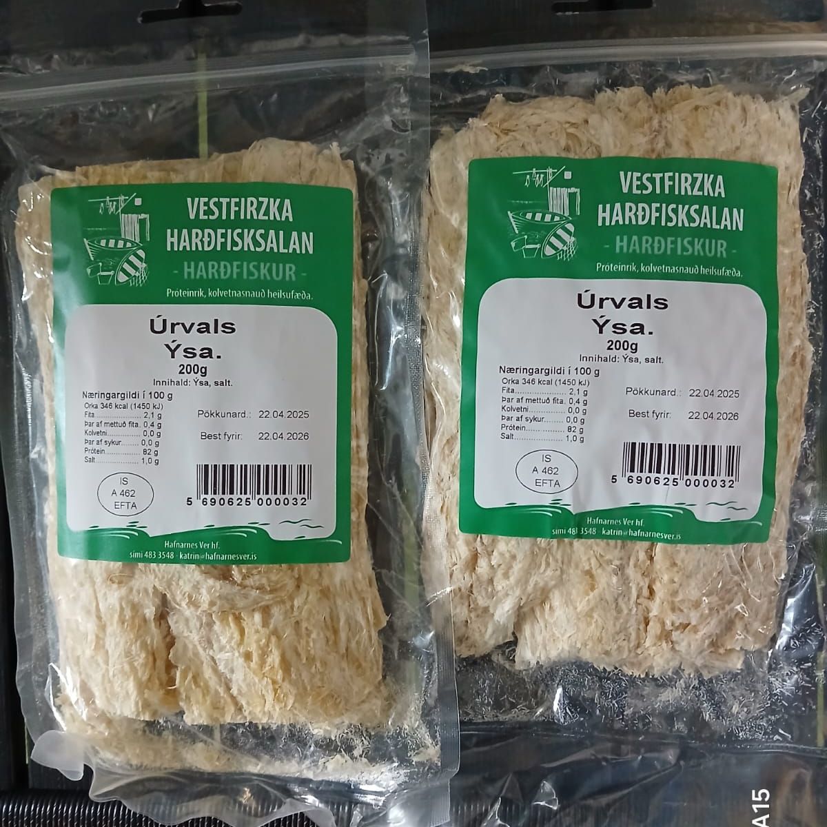 VESTFIRZKA HARÐFISKSALAN Tørfisk (kuller) 400 gr  (2x200 gr)