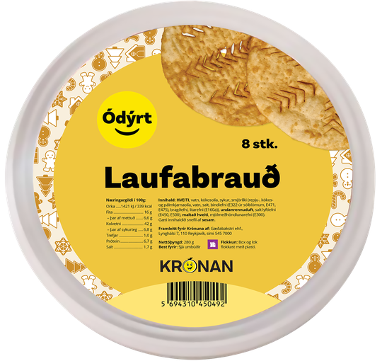 Laufabrauð (OKKAR), steikt (8 stk) 280 gr
