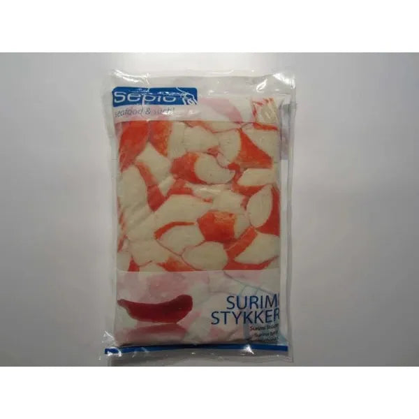 Surimi Chunks,  Imiteret Krabbekød  1 Kg.